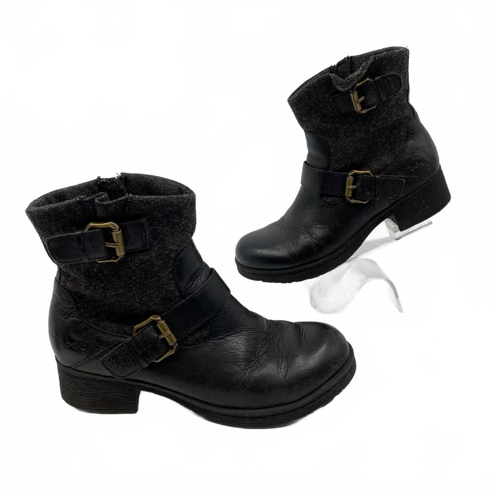 b.o.c. Black Ankle Boots Buckle Bootie | Womens 6.5